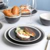 imageStone lain Serenity Stoneware Dish Set 4 Bowls Dark Gray and CreamDark Gray and Cream