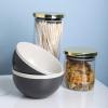 imageStone lain Serenity Stoneware Dish Set 4 Bowls Dark Gray and CreamDark Gray and Cream