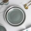 imageStone lain Serenity Stoneware Dish Set 4 Bowls Dark Gray and CreamGreen and Cream