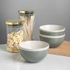 imageStone lain Serenity Stoneware Dish Set 4 Bowls Dark Gray and CreamGreen and Cream