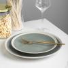 imageStone lain Serenity Stoneware Dish Set 4 Bowls Dark Gray and CreamGreen and Cream