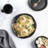 imageStone lain Weave Stoneware Dish Set 4 Salad Plates Olivia  GrayAbigael  Black
