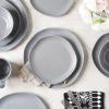 imageStone lain Weave Stoneware Dish Set 4 Salad Plates Olivia  GrayAbigael  Gray