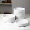 imageStone Lain Celina Stoneware Bowl Set 4Piece Pasta Bowls Bowls for Kitchen BlackWhite