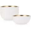 imageStone lain Florian Contemporary Porcelain Bowl Set Modern Gold and WhiteFlorian  White