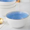 imageStone lain Florian Contemporary Porcelain Bowl Set Modern Gold and WhiteJosephine  Blue