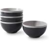 imageStone lain Serenity Stoneware Dish Set 4 Bowls Dark Gray and CreamDark Gray and Cream