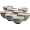 imageStone lain Serenity Stoneware Dish Set 4 Bowls Dark Gray and CreamGreen and Cream