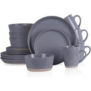 imageStone Lain Albie 32Piece Dinnerware Set Stoneware White SpeckledGray