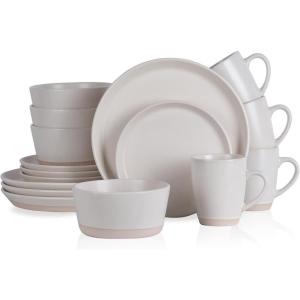 imageStone Lain Albie 32Piece Dinnerware Set Stoneware White SpeckledOffWhite
