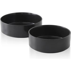 imageStone Lain Celina Stoneware Bowl Set 2Piece Round Serving Bowls Bowls for Kitchen Black