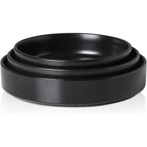 imageStone Lain Celina Stoneware Bowl Set 3Piece Round Serving Bowls Bowls for Kitchen Black