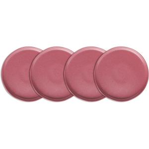 imageStone Lain Stoneware Dish Set Set of 4  Salad Plates Red and BlackPink White