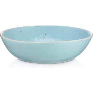 imageStone lain Elena Stoneware Dish Set 4 Bowls PinkBlue