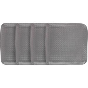 imageStone lain Weave Stoneware Dish Set 4 Salad Plates Olivia  GrayOlivia  Gray
