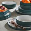 imageChristian Siriano Laro 12Piece Stoneware Dinnerware Set Plates and Bowls Set Microwave and Dishwasher Safe Dish Set for 4 GreenGreen
