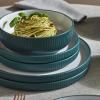 imageChristian Siriano Laro 12Piece Stoneware Dinnerware Set Plates and Bowls Set Microwave and Dishwasher Safe Dish Set for 4 GreenGreen