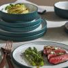 imageChristian Siriano Laro 12Piece Stoneware Dinnerware Set Plates and Bowls Set Microwave and Dishwasher Safe Dish Set for 4 GreenGreen