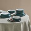 imageChristian Siriano Laro 12Piece Stoneware Dinnerware Set Plates and Bowls Set Microwave and Dishwasher Safe Dish Set for 4 GreenGreen