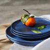 imagePorto by Stone Lain Semplice 12Piece Premium Kitchen ampamp Dining Dinnerware Set Stoneware White Matte Crafted in Portugal Dishwasher and Microwave Safe ScratchResistant Dish Set for 4Macchio  Blue Matte
