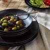imagePorto by Stone Lain Semplice 12Piece Premium Kitchen ampamp Dining Dinnerware Set Stoneware White Matte Crafted in Portugal Dishwasher and Microwave Safe ScratchResistant Dish Set for 4Semplice  Black Matte