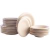 imagePorto by Stone Lain Semplice 12Piece Premium Kitchen ampamp Dining Dinnerware Set Stoneware White Matte Crafted in Portugal Dishwasher and Microwave Safe ScratchResistant Dish Set for 4Aro  Cream Matte