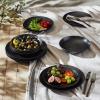 imagePorto by Stone Lain Semplice 12Piece Premium Kitchen ampamp Dining Dinnerware Set Stoneware White Matte Crafted in Portugal Dishwasher and Microwave Safe ScratchResistant Dish Set for 4Semplice  Black Matte