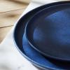 imagePorto by Stone Lain Semplice 12Piece Premium Kitchen ampamp Dining Dinnerware Set Stoneware White Matte Crafted in Portugal Dishwasher and Microwave Safe ScratchResistant Dish Set for 4Macchio  Blue Matte
