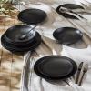 imagePorto by Stone Lain Semplice 12Piece Premium Kitchen ampamp Dining Dinnerware Set Stoneware White Matte Crafted in Portugal Dishwasher and Microwave Safe ScratchResistant Dish Set for 4Semplice  Black Matte
