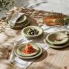 imagePorto by Stone Lain Semplice 12Piece Premium Kitchen ampamp Dining Dinnerware Set Stoneware White Matte Crafted in Portugal Dishwasher and Microwave Safe ScratchResistant Dish Set for 4Aro  Green Matte