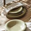 imagePorto by Stone Lain Semplice 12Piece Premium Kitchen ampamp Dining Dinnerware Set Stoneware White Matte Crafted in Portugal Dishwasher and Microwave Safe ScratchResistant Dish Set for 4Aro  Green Matte