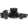 imageStone Lain Abigail 16Piece Dinnerware Set Stoneware BlackBlack