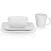 imageStone Lain Abigail 16Piece Dinnerware Set Stoneware BlackWhite