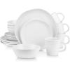 imageStone Lain Abigail 16Piece Dinnerware Set Stoneware BlackWhite
