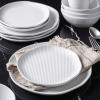 imageStone Lain Abigail 16Piece Dinnerware Set Stoneware BlackWhite