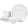 imageStone Lain Aria Bone China 12Piece Dinnerware Set WhiteWhite  Blair