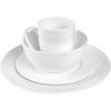 imageStone Lain Bone China Pinpoint Embossed 16 Piece Dinnerware Set WhiteBasket  White