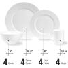imageStone Lain Bone China Pinpoint Embossed 16 Piece Dinnerware Set WhiteBasket  White