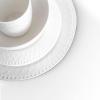 imageStone Lain Bone China Pinpoint Embossed 16 Piece Dinnerware Set WhiteBasket  White