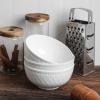 imageStone Lain Bone China Pinpoint Embossed 16 Piece Dinnerware Set WhiteBasket  White
