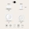 imageStone Lain Bone China Pinpoint Embossed 16 Piece Dinnerware Set WhiteBasket  White
