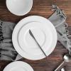 imageStone Lain Bone China Pinpoint Embossed 16 Piece Dinnerware Set WhiteBasket  White
