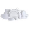 imageStone Lain Bone China Pinpoint Embossed 16 Piece Dinnerware Set WhiteMadeline  White