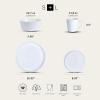 imageStone Lain Bone China Pinpoint Embossed 16 Piece Dinnerware Set WhiteMadeline  White