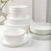 imageStone Lain Bone China Pinpoint Embossed 16 Piece Dinnerware Set WhiteMatte White
