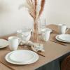 imageStone Lain Bone China Pinpoint Embossed 16 Piece Dinnerware Set WhitePinpoint  White