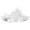 imageStone Lain Bone China Pinpoint Embossed 16 Piece Dinnerware Set WhitePinpoint  White
