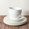 imageStone Lain Bone China Pinpoint Embossed 16 Piece Dinnerware Set WhitePinpoint  White