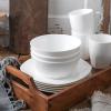 imageStone Lain Bone China Pinpoint Embossed 16 Piece Dinnerware Set WhiteSquare  White