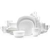 imageStone Lain Bone China Pinpoint Embossed 16 Piece Dinnerware Set WhiteSquare  White